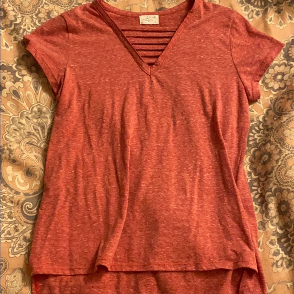 Red V-neck T-shirt